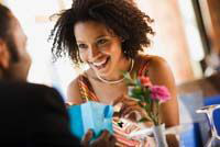 girl receiving gifts