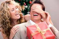 man receiving gifts
