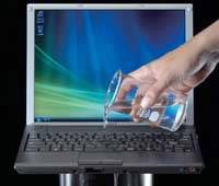 water poured on laptop 